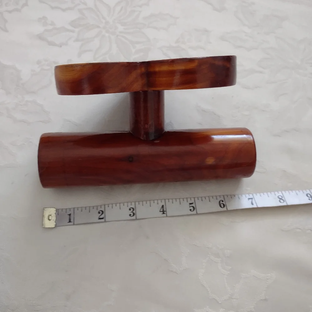 Wood jewelry display T Bar Stand heart Shaped Base
